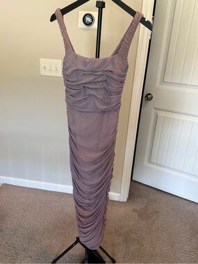 Nookie Mauve Ruched Midi Dress